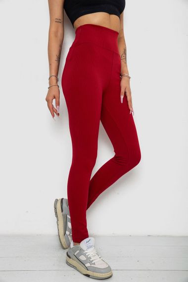 Лосины однотонные в рубчик  -уценка, цвет бордовый, 238R606-U-3 | Зображення 2