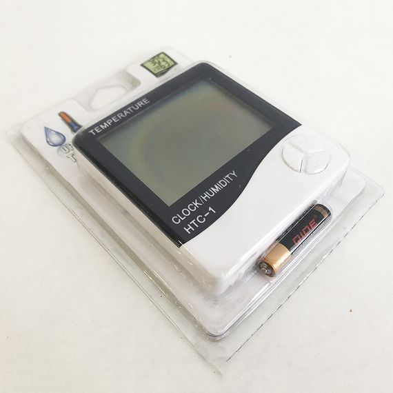 Термогігрометр Generic HTC-1 годинник будильник метеостанція, Термометр гігрометр в будь-якому місці | Зображення 3