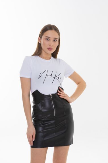 Юбка из эко-кожи 4Profi черная размер XS 24406 | Зображення 3