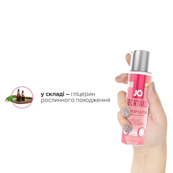 Лубрикант на водной основе JO Cocktails — Cosmopolitan без сахара, растительный глицерин (60 мл) | Зображення 4
