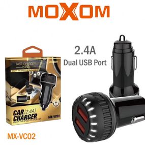 Автомобильное зарядное устройство MOXOM (MX-VC02) с кабелем Type-C 2USB/2.4A Черный