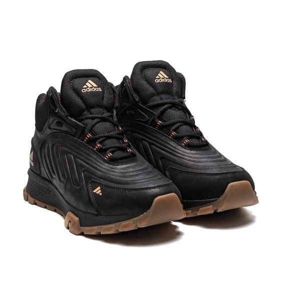 Зимові шкіряні черевики Adidas чорні