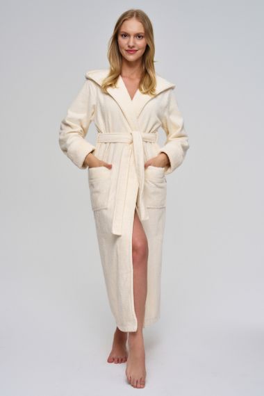 Жіночий халат Nusa 3879 кремовий 2XL | Зображення 3