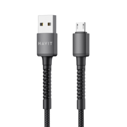 Кабель USB MicroUSB Havit HV-CB6195 2,1А 1м чорний | Зображення 1