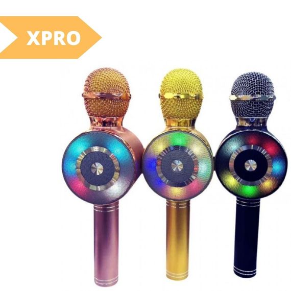Детский микрофон с функцией караоке XPRO WS-669 черный/желтый/розовый (MER-14527_247) | Зображення 1
