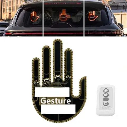 LED долоня на заднее стекло автомобиля Светодиодная рука от батареек | Зображення 3