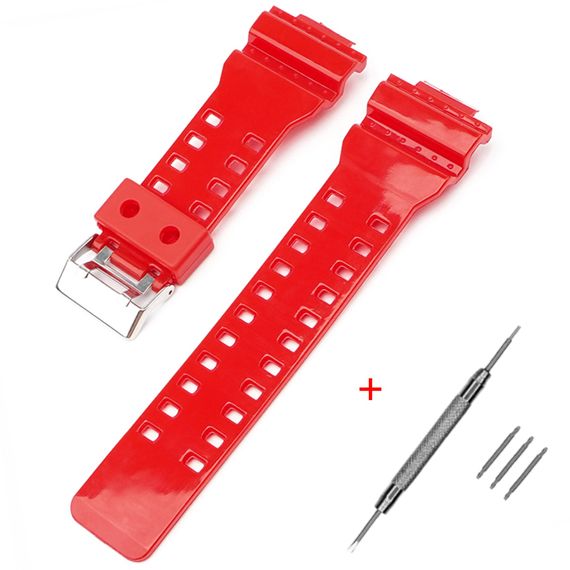 Ремінець для Casio G-Shock GA-100/110 Red-Glossy SI | Зображення 1