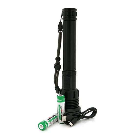 Ліхтар ручний Voltronic XHP90, 1LED XHP90, 45W, бічний світлодіод, 7 режими, ZOOM, 2х18650/6200mah, Black, IP40, кабель | Зображення 2
