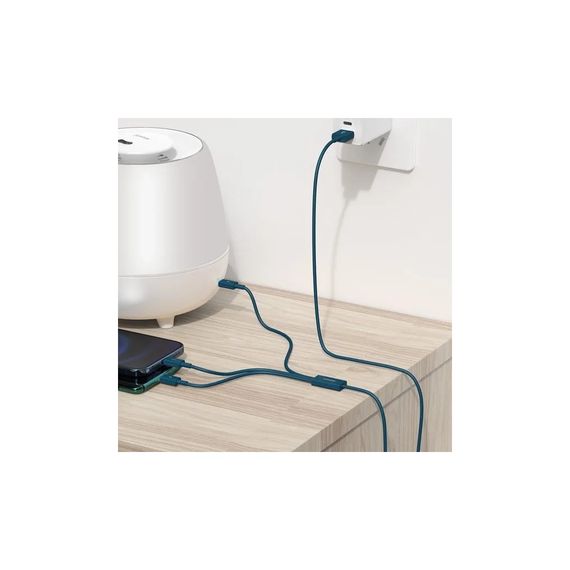 Дата кабель USB 2.0 AM to Lightning + Micro 5P + Type-C 1.5m 3.5A blue Baseus (CAMLTYS-03) | Зображення 7
