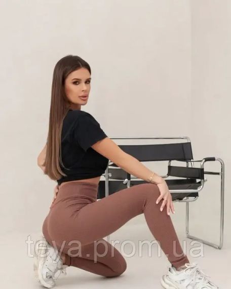 Легінси колір коричневий розміри S, M, L, XL FI_009684 | Зображення 1