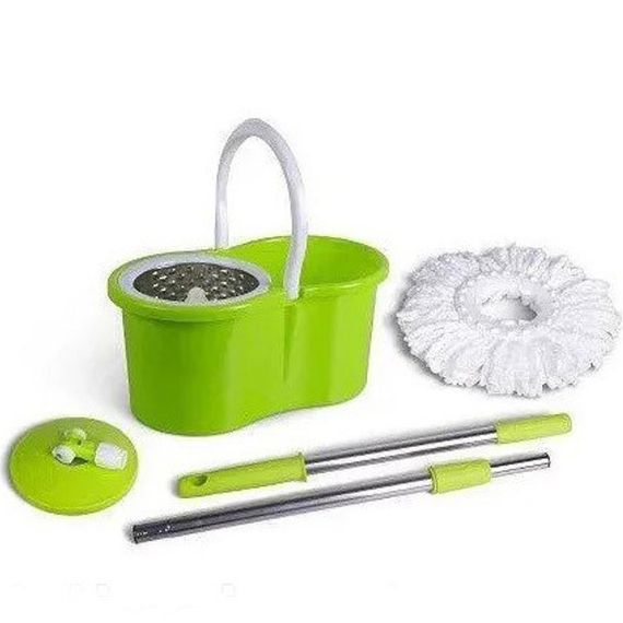 Универсальная швабра с отжимом-центрифугой и ведром Easy Mop Круглая Швабра. MN-456 Цвет: зеленый | Зображення 6