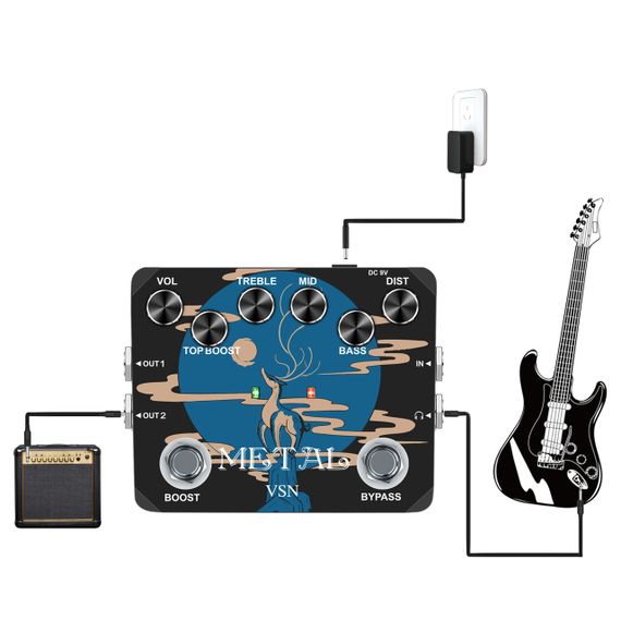 Гітарна педаль ефектів VSN Heavy Metal distortion для електрогітари | Зображення 3
