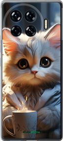 Чохол на Tecno Spark 20 Pro+ Білий кіт "5646u-3663-2448"