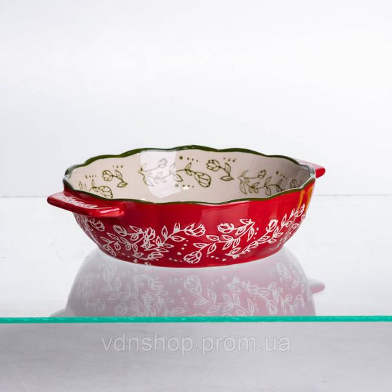 Форма для запекания Vintage Ø17 (см) круглая форма для выпекания в духовке с ручками Красная HM04-05 | Зображення 1
