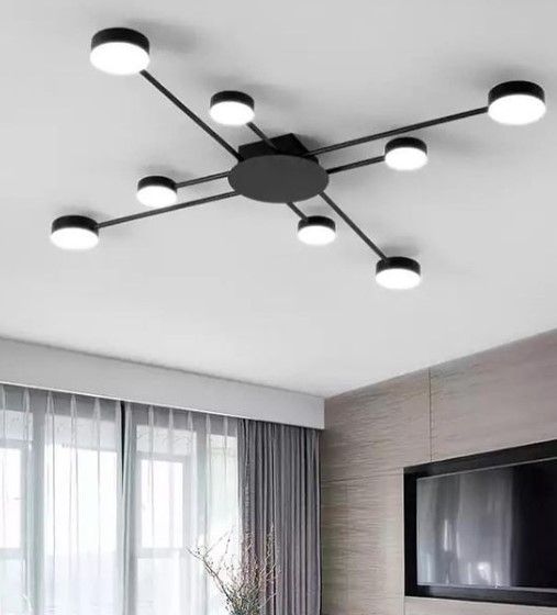 Люстра світлодіодна стельова LED світильник для квартири на стелю лед 26572 Чорний 6х73х75 см. | Зображення 1