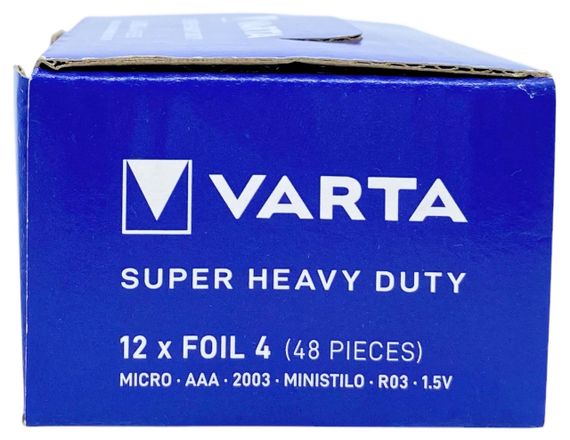 Батарейки VARTA SuperLife набір 48 шт пальчикові міні ААА R03 1.5 V сольова упаковка zinc carbon | Зображення 4