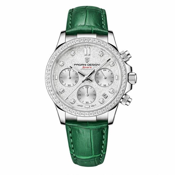 Жіночий годинник Pagani Design PD-1730 Silver-Green