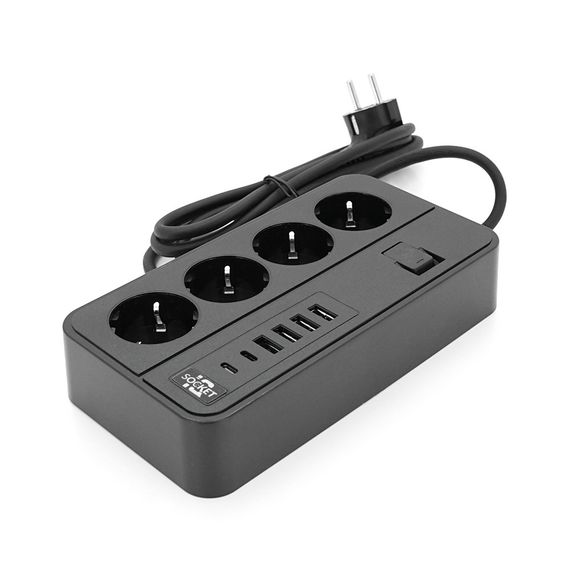 Мережевий фільтр із захистом від перенапруги G13, 3000W, 4 Socket + 4 USB 3 | Зображення 4
