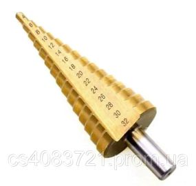 Сверло ступенчатое LT Р9 сталь круглый хвостовик/высота ступени 4 мм/4-32 мм