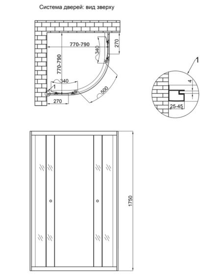Душова кабіна Lidz Latwa SC80x80.SAT.MID.FR, півкругла, скло Frost 4 мм без піддону | Зображення 1