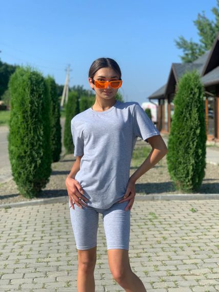 Спортивные женские шорты Baysho кулирка серый меланж, XL | Зображення 4