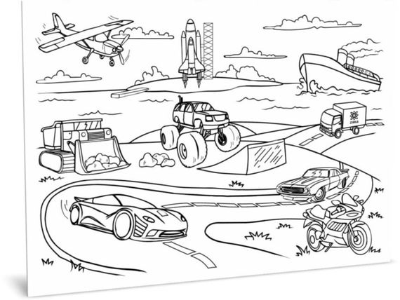 Коврик изучай-рисуй-стирай "Транспорт" ZIRKA 141239 А3 | Зображення 1