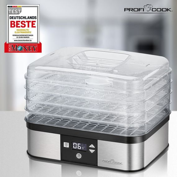 Сушарка для овочів, фруктів і грибів ProfiCook PC-DR 1116 з дисплеєм, таймером та 4 піддонами | Зображення 5
