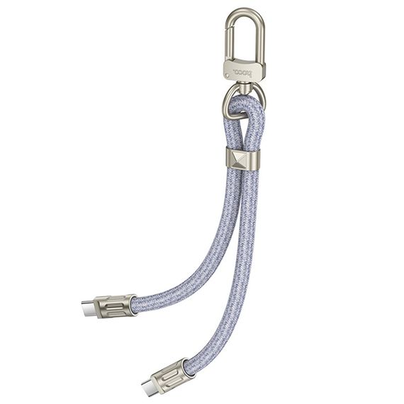 Дата кабель-шнурок Hoco GH5 Elegant Type-C to Type-C (0.21m) Denim Blue | Зображення 2