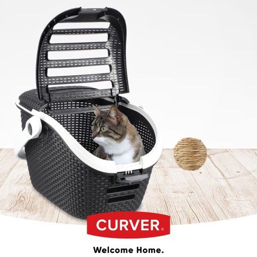 Кошик-переноска для тварин Curver 00616, пластикова, з ручкою та вентиляцією, чорна | Зображення 8