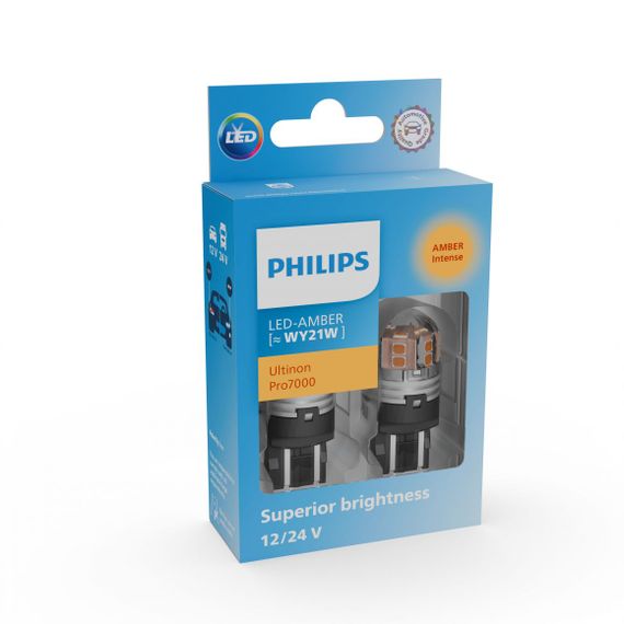 Комплект світлодіодних ламп PHILIPS 11071AU31B2 WY21W LED Ultinon Pro7000 W3X16d AMBER 12/24V | Зображення 4
