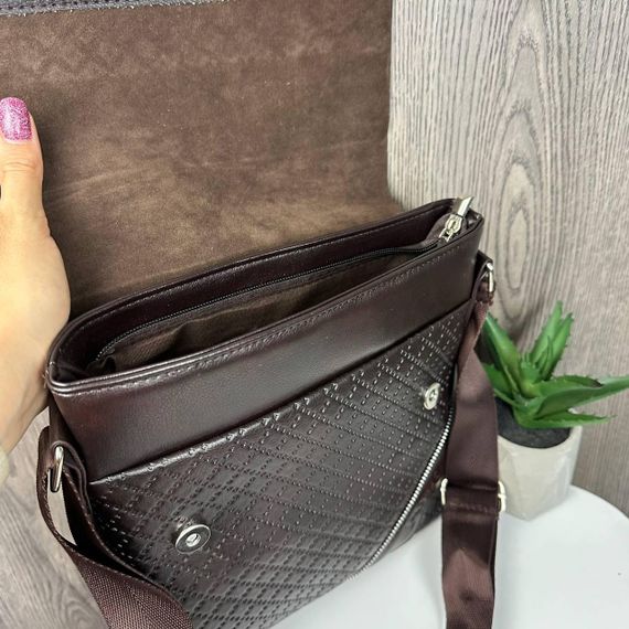 Сумка мужская планшет через плечо Поло коричневая (103БК) | Зображення 3