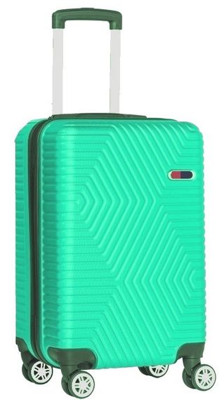 Малый пластиковый чемодан на колесах 45L GD Polo cалатовый