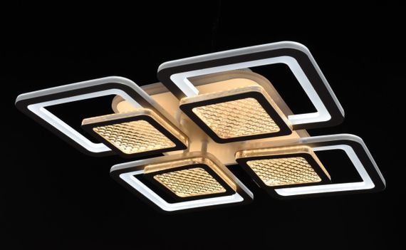 Люстра світлодіодна стельова LED світильник для квартири на стелю лед з пультом 26039 Білий 9х42х42 см. | Зображення 2