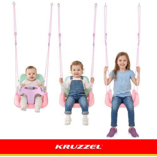 Детская качеля-трансформер 3-в-1 пастельных цветов Kruzzel 27356 | Зображення 3