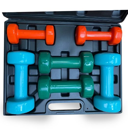 Набір гантелей в кейсі 12 кг. PowerPlay 4118 Fitness Dumbells (2шт.*1кг. 2шт.*2кг. 2шт.*3кг.) | Зображення 1