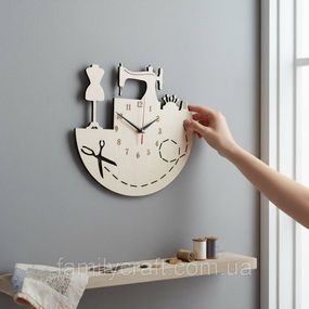 Настенные деревянные часы для швеи, портнихи, бесшумный декор в ателье, 35 см, тематический подарок
