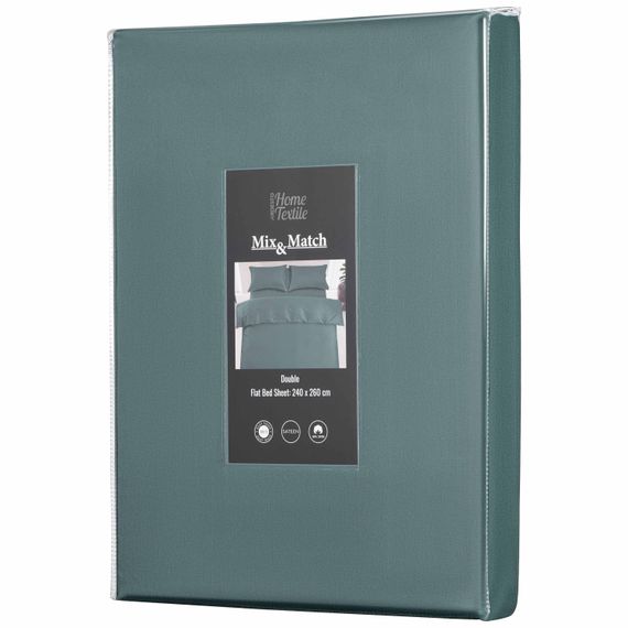Простирадло Ardesto Mix&Match Premium, 240x260см, 100% бавовна, сатин, зелений (ART2426FSE)
