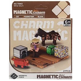 Детский магнитный конструктор Minecraft 9963, 27 деталей
