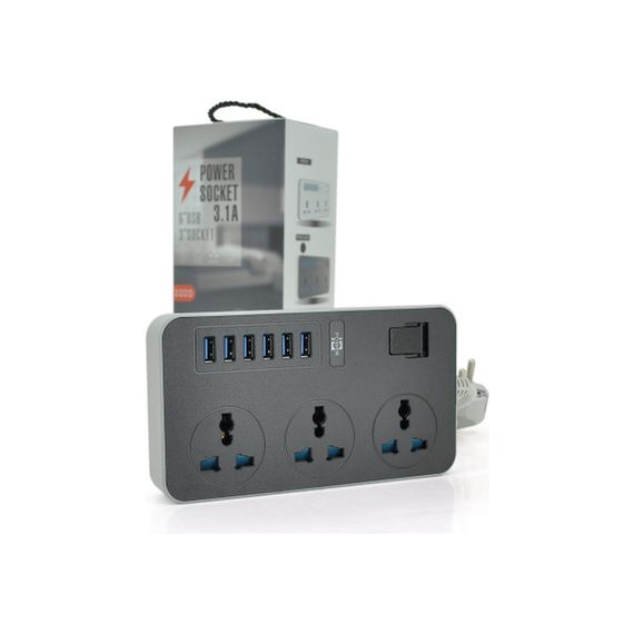 Мережевий фільтр живлення Voltronic TВ-Т09, 3роз, 6*USB Black (ТВ-Т09-Black) | Зображення 2