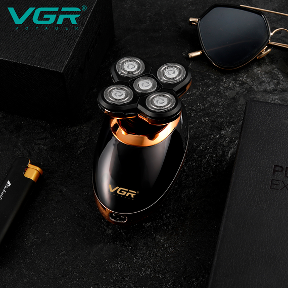 Электробритва VGR 5 в 1 V-316, 9 насадок, IPX5, LED дисплей | Зображення 6