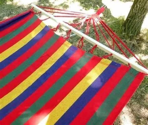 Тканинний гамак Mexico з дерев'яною поперечиною 200×150 см, гамак із планкою в чохлі | Зображення 4
