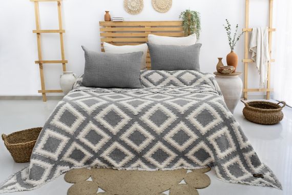 Муслінове покривало Saheser  Sonia  240 х 260 см.  Antrasit