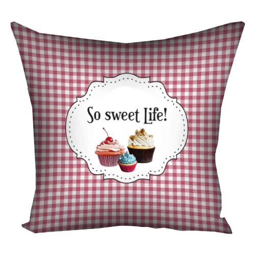 Подушка габардинова з принтом So sweet life! 50x50 (5P_SWE013)