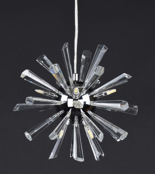 Люстра підвісна на 8 лампочок 27615 Хром 30-140х24х24 см. | Зображення 3