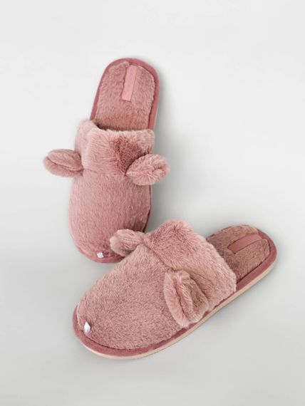 Хатні тапочки хутряні з вушками 590808 Рожеві 36-37 38-39 40