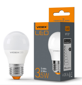 Лампа G45e 3,5W E27 4100К 220V LED Videx