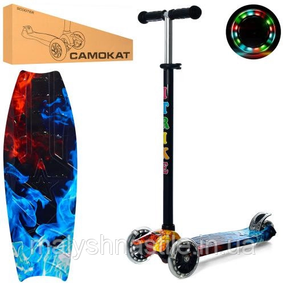 Самокат детский MAXI iTrike JR 3-055-1-WP14 с подсветкой