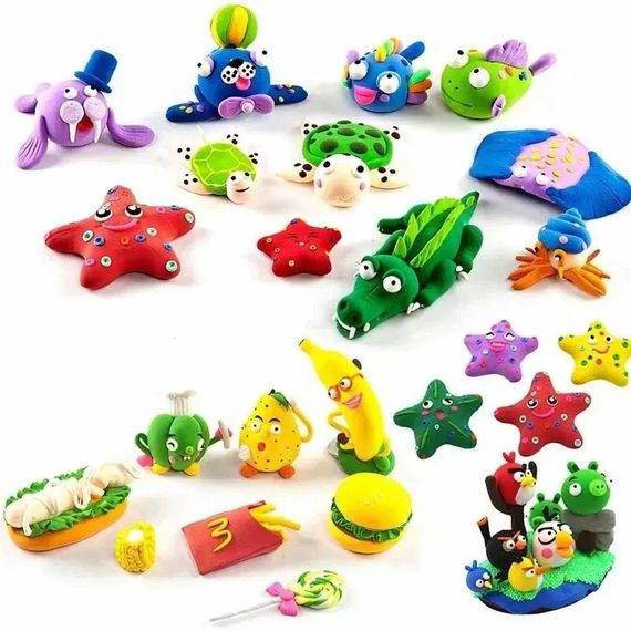 Легкий повітряний пластилін 24 кольори для ліплення з інструментами набір для творчості художній | Зображення 5