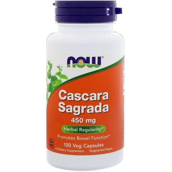 Покращення роботи кішківника NOW Foods Cascara Sagrada 450 mg 100 Veg Caps