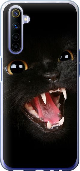 Чехол на Realme 6 Чёрная кошка "932u-1913-17620"